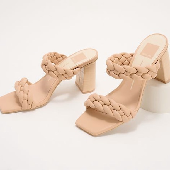 Dolce Vita Shoes - Dolce Vita Braided Heeled Sandals - Cafe Color. Size: 6
